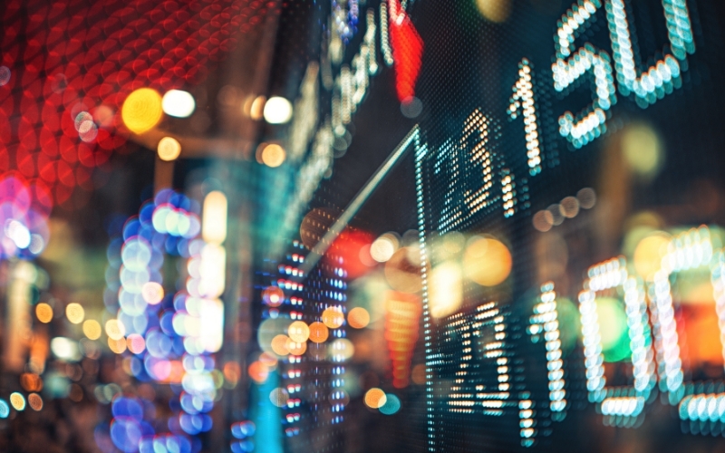 bond market numbers displayed on a colorful screen